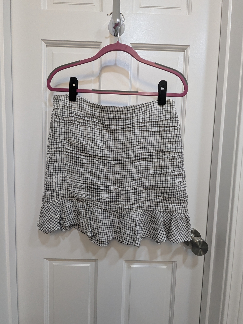 Abercrombie Gingham Ruffle Hem Skirt - Size Large